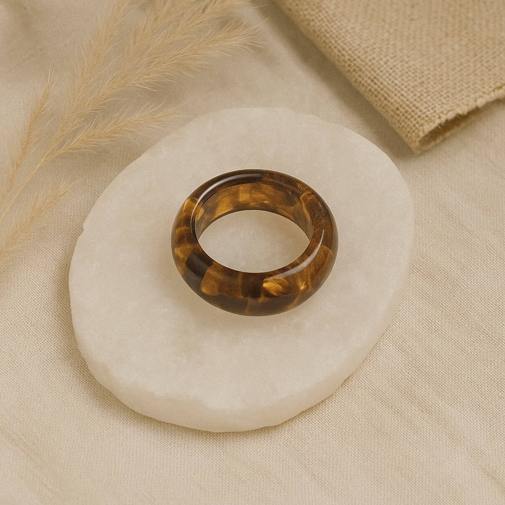 Elegant Tigers Eye Resin Ring